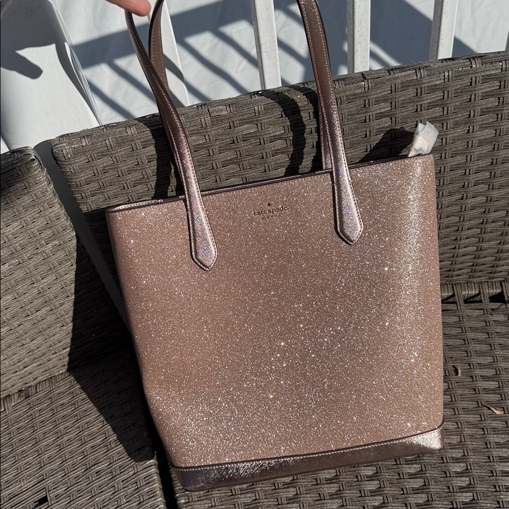Kate Spade Tinsel Glitter Fabric Tote in Pink - Picture 5 of 7